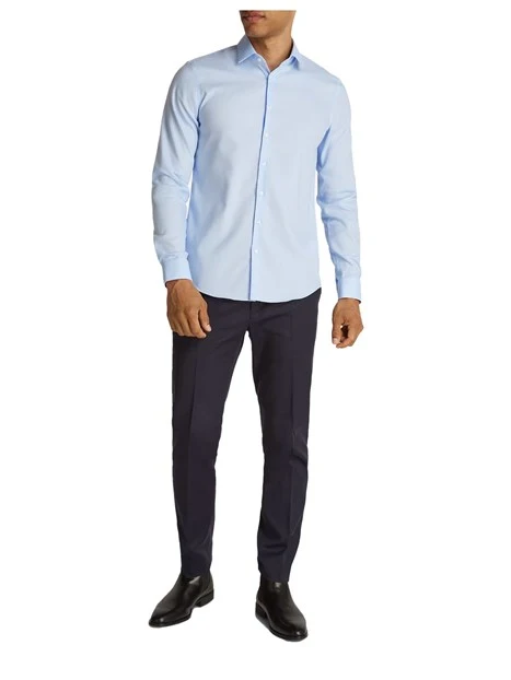 CAMICIA SLIM FIT UOMO BLU GOBLIN