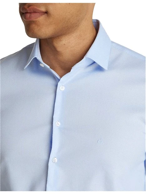 CAMICIA SLIM FIT UOMO BLU GOBLIN
