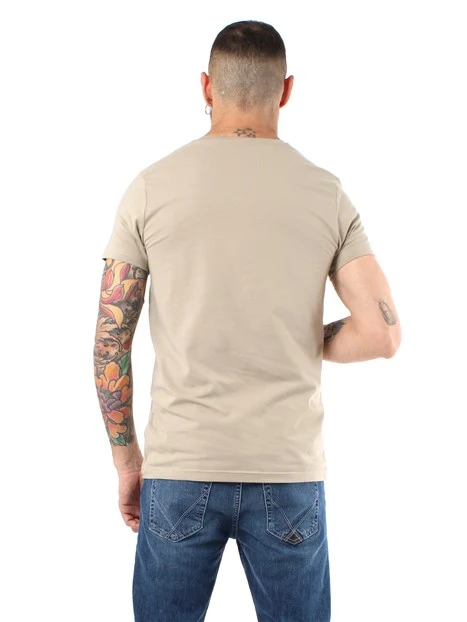 T-SHIRT A MANICA CORTA SLIM FIT UOMO BEIGE