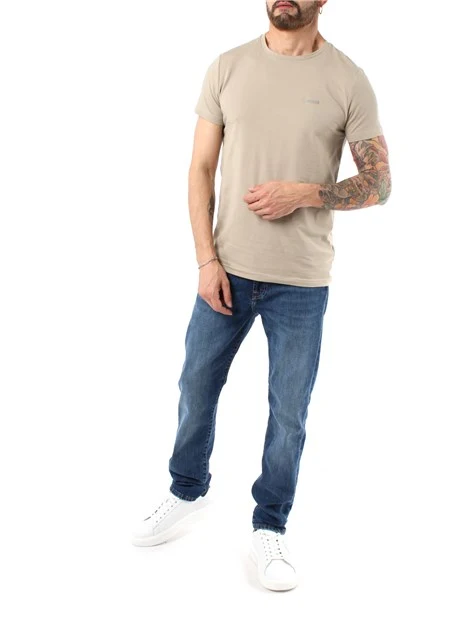 T-SHIRT A MANICA CORTA SLIM FIT UOMO BEIGE