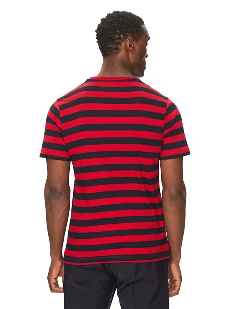 T-SHIRT MANICA CORTA A RIGHE UOMO ROSSO BLU