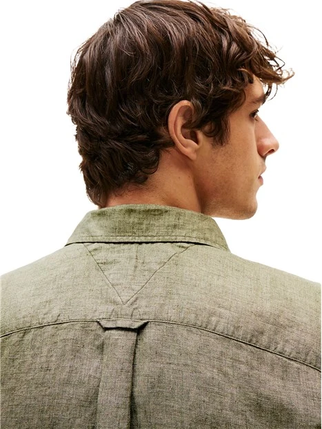 CAMICIA CASUAL IN PURO LINO UOMO VERDE