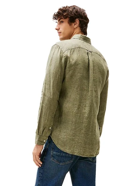 CAMICIA CASUAL IN PURO LINO UOMO VERDE