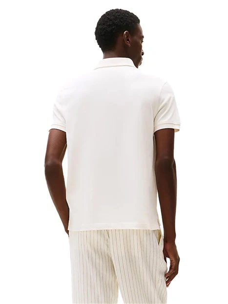 POLO MANICA CORTA IN PIQUET DI COTONE CON LOGO RICAMATO UOMO AVORIO