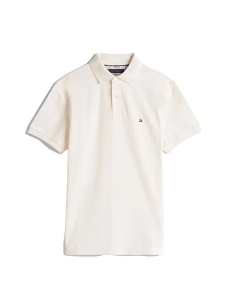 POLO MANICA CORTA IN PIQUET DI COTONE CON LOGO RICAMATO UOMO AVORIO