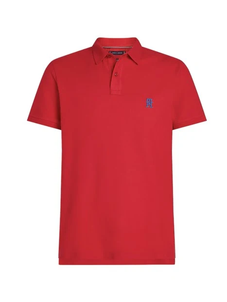 POLO MANICA CORTA CON MONOGRAMMA UOMO ROSSO
