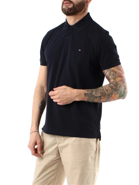 POLO MANICA COTONE IN MISTO COTONE  STRETCH UOMO BLU SCURO