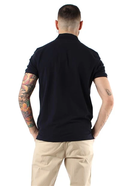 POLO MANICA COTONE IN MISTO COTONE  STRETCH UOMO BLU SCURO