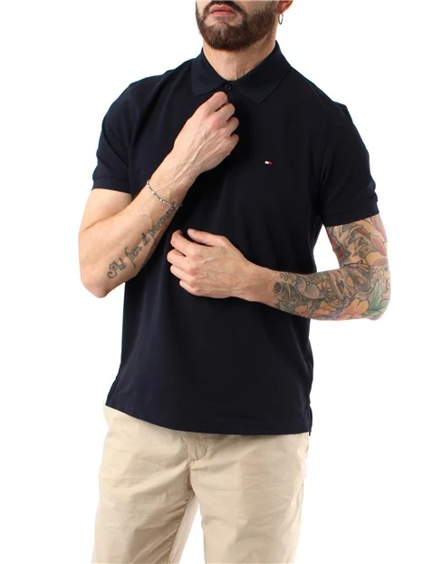 POLO MANICA COTONE IN MISTO COTONE  STRETCH UOMO BLU SCURO