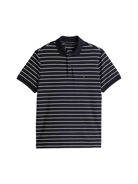 POLO MANICA CORTA A RIGHE UOMO BLU ECRU