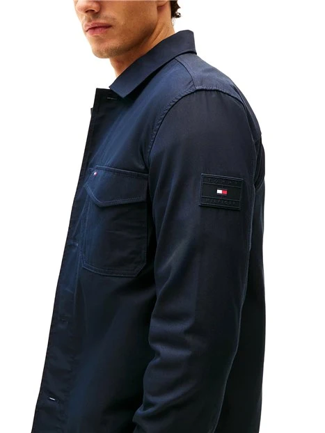 GIACCA CON BOTTONI IN COTONE UOMO BLU