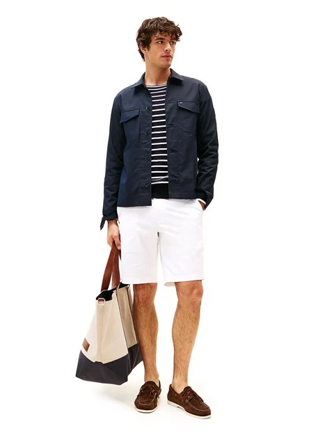 GIACCA CON BOTTONI IN COTONE UOMO BLU