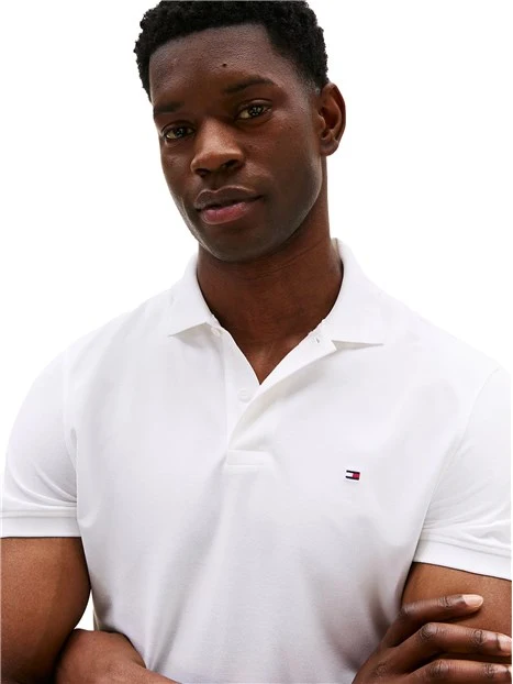 POLO MANICA COTONE IN MISTO COTONE  STRETCH UOMO BIANCO