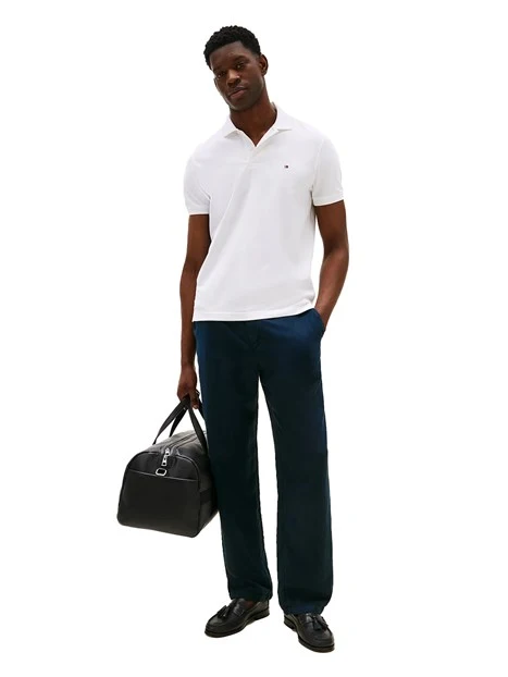 POLO MANICA COTONE IN MISTO COTONE  STRETCH UOMO BIANCO