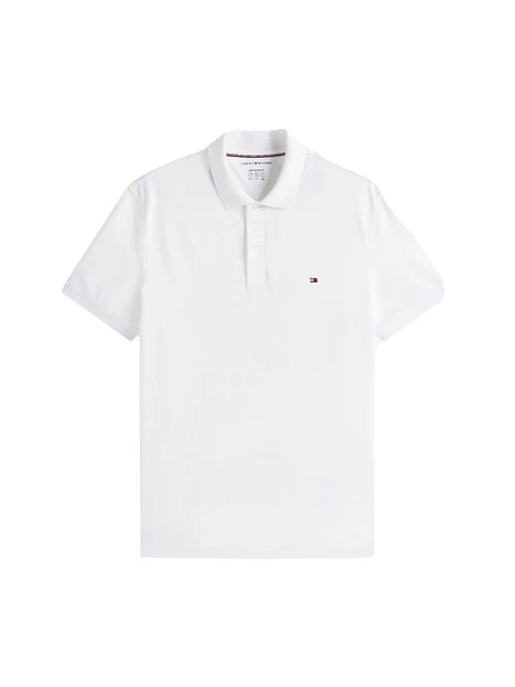 POLO MANICA COTONE IN MISTO COTONE  STRETCH UOMO BIANCO