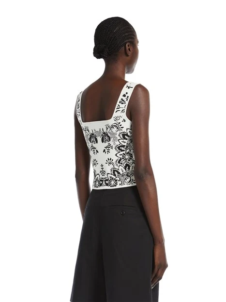TOP PILADE A FANTASIA DONNA NERO BIANCO