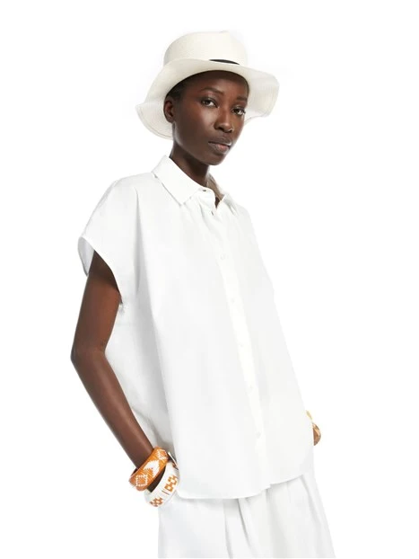 CAMICIA AMPIA IN COTONE DONNA BIANCO