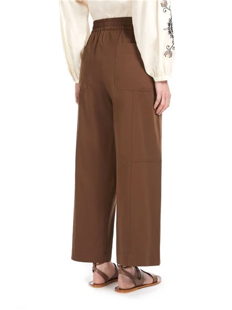 PANTALONI CROPPED IN PURO COTONE DONNA MARRONE
