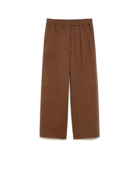 PANTALONI CROPPED IN PURO COTONE DONNA MARRONE