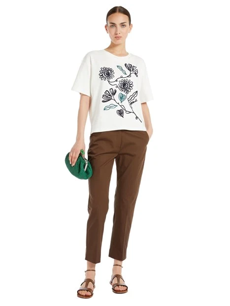 PANTALONI CROPPED A SIGARETTA DONNA MARRONE