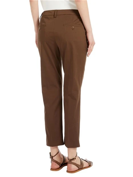 PANTALONI CROPPED A SIGARETTA DONNA MARRONE