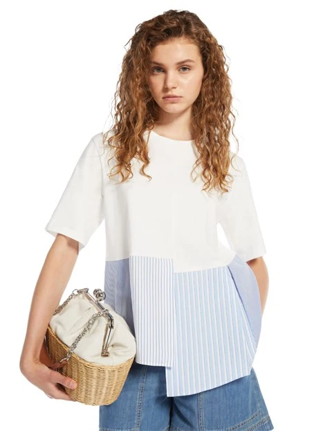 T-SHIRT MANICA CORTA SVASATA DONNA BIANCO