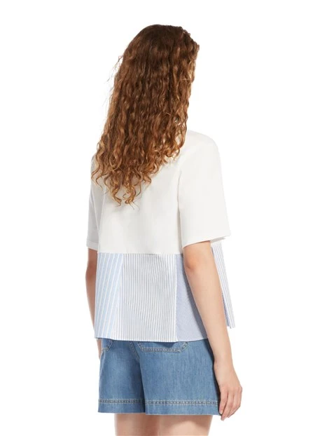 T-SHIRT MANICA CORTA SVASATA DONNA BIANCO