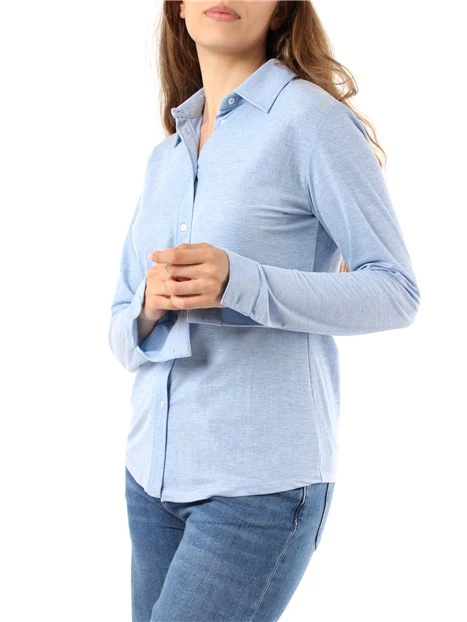 CAMICIA IN JERSEY DONNA AZZURRO