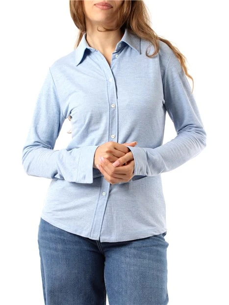 CAMICIA IN JERSEY DONNA AZZURRO