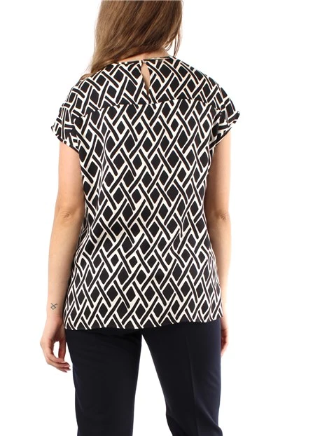 BLUSA IN TWILL A FANTASIA DONNA NERO