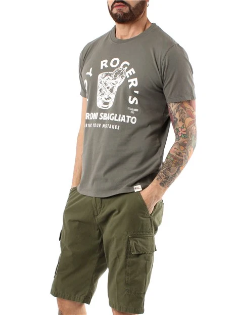 T-SHIRT MANICA CORTA CON STAMPA UOMO VERDE