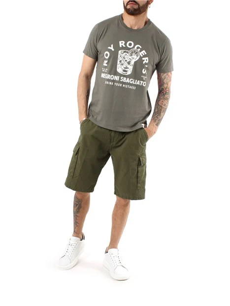T-SHIRT MANICA CORTA CON STAMPA UOMO VERDE