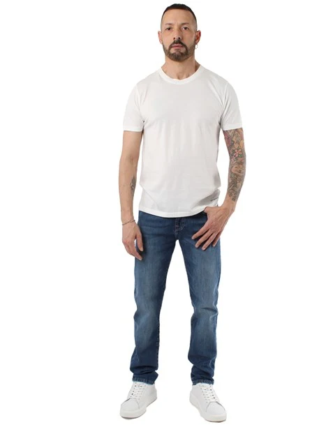 T-SHIRT MANICA CORTA SUPIMA IN COTONE UOMO BIANCO