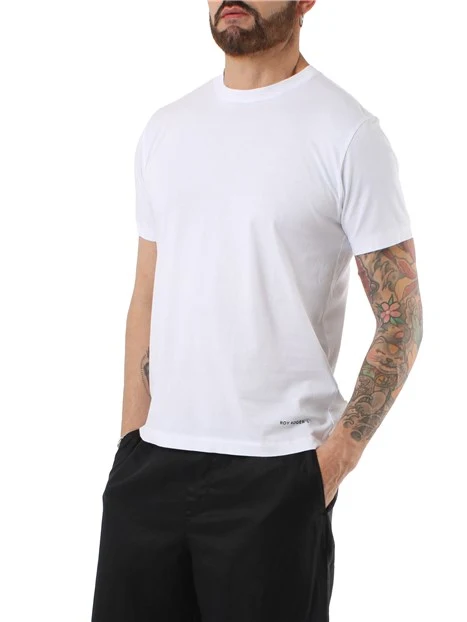 T-SHIRT MANICA CORTA IN PURO COTONE UOMO BIANCO