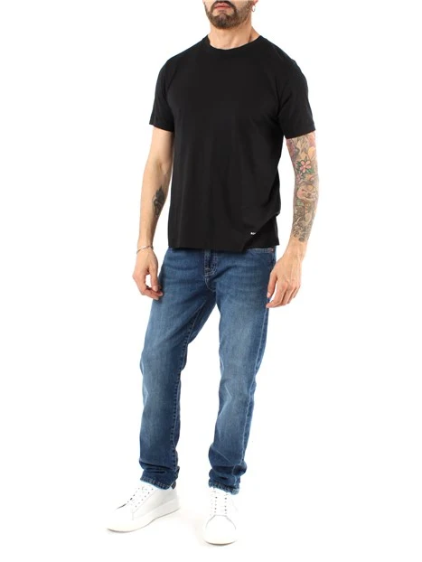 T-SHIRT MANICA CORTA PIMA IN JERSEY DI COTONE UOMO NERO