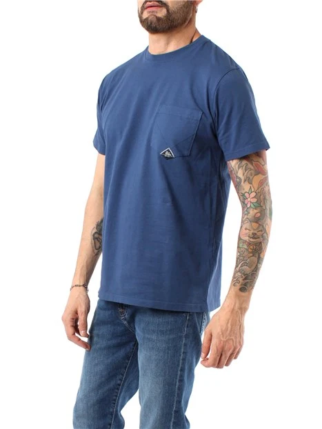 T-SHIRT MANICHE CORTE POCKET IN JERSEY UOMO BLU