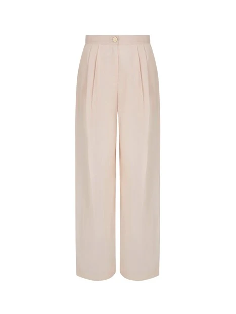 PANTALONI PALAZZO IN RAMIE DONNA ROSA