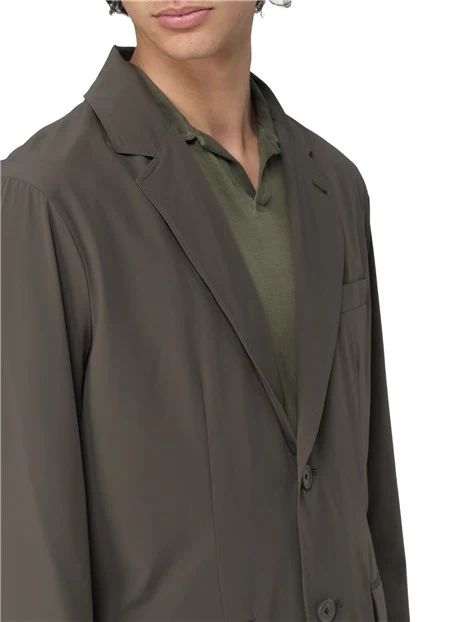GIACCA BLAZER MONOPETTO CON CAPPUCCIO UOMO VERDE