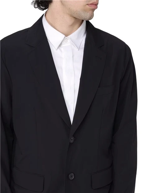 GIACCA BLAZER MONOPETTO CON CAPPUCCIO UOMO NERO