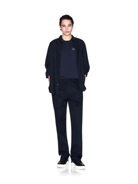 PANTALONI CHINO IN COTONE UOMO BLU NAVY
