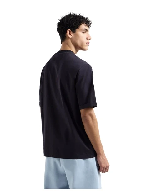 FELPA GIROCOLLO A MANICHE CORTE UOMO BLU NAVY