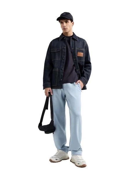 FELPA GIROCOLLO A MANICHE CORTE UOMO BLU NAVY