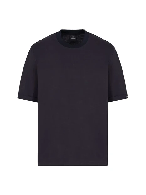 FELPA GIROCOLLO A MANICHE CORTE UOMO BLU NAVY
