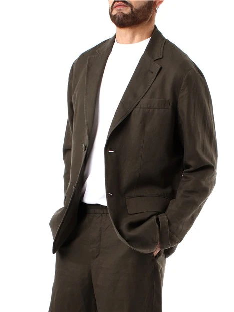 GIACCA BLAZER IN LINO UOMO VERDE