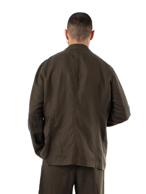 GIACCA BLAZER IN LINO UOMO VERDE