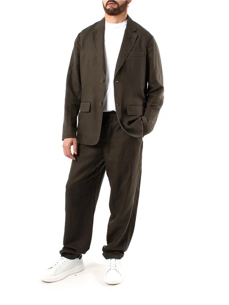 GIACCA BLAZER IN LINO UOMO VERDE