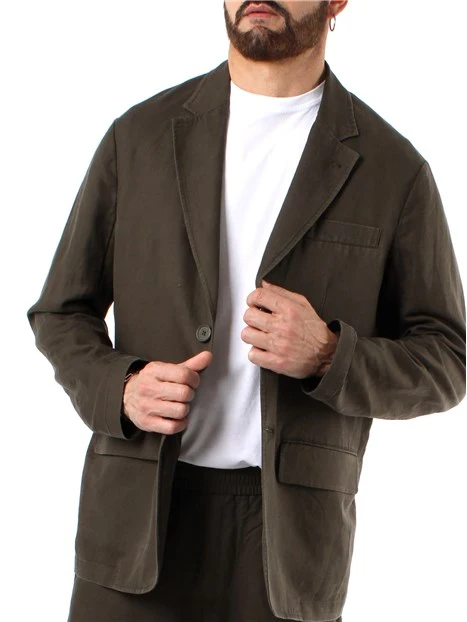 GIACCA BLAZER IN LINO UOMO VERDE