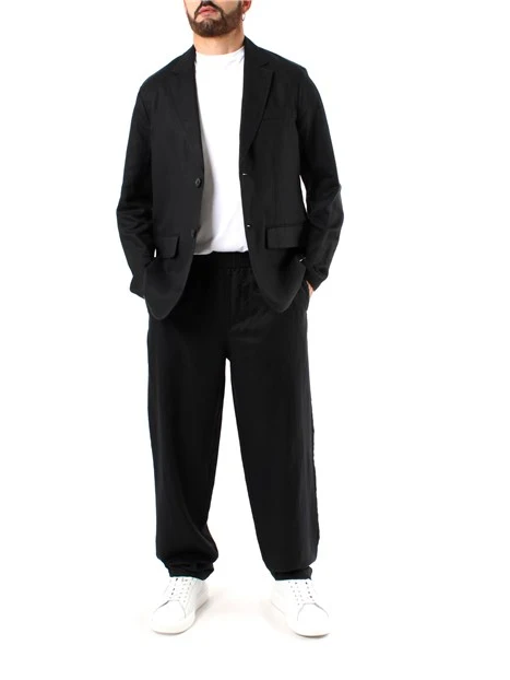 GIACCA BLAZER IN LINO UOMO NERO