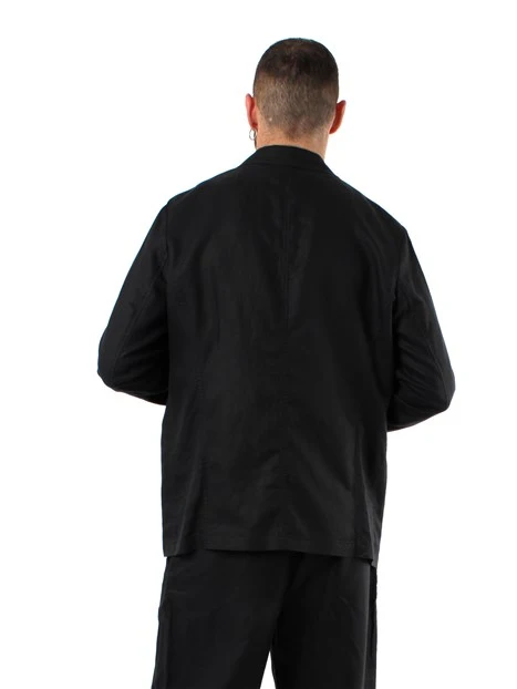GIACCA BLAZER IN LINO UOMO NERO