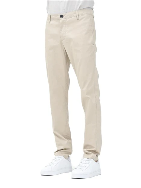 PANTALONI CHINO IN COTONE STRETCH UOMO BEIGE